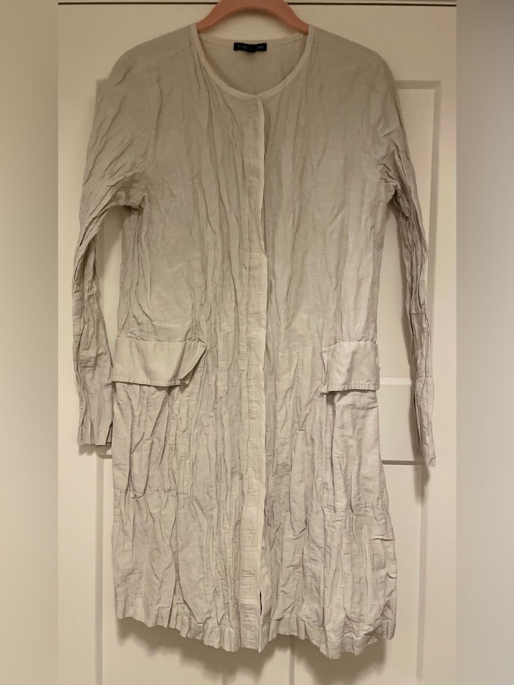 Eileen Fisher Light Beige Longline Cardigan Jacket
